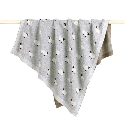 Manta de algodón para bebé SimplyB de algodón diseño oveja gris