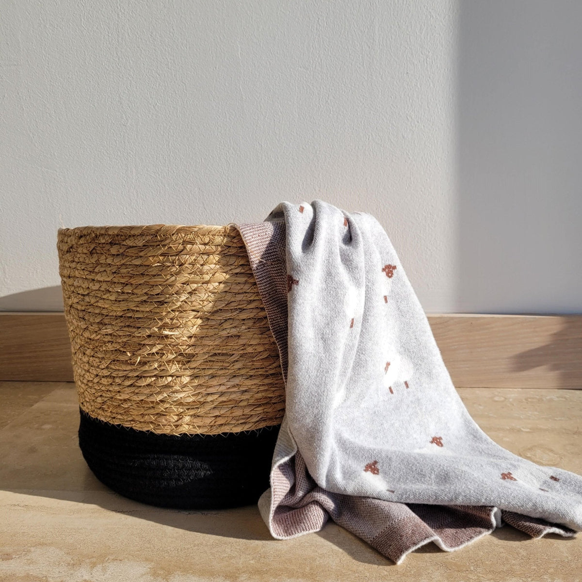 Manta de algodón para bebé SimplyB de algodón diseño oveja gris