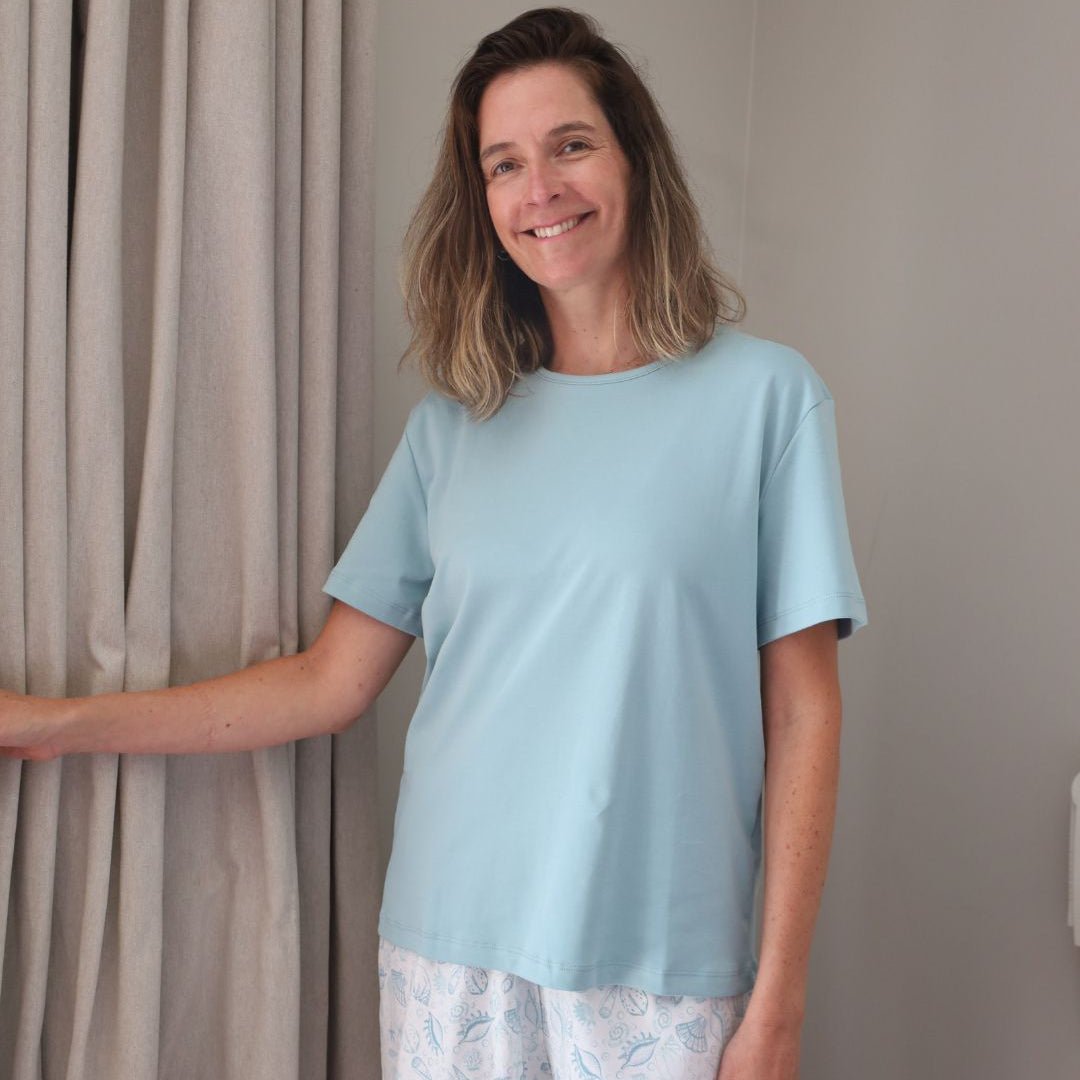 Pijama corto bajo del mar cuello polo mujer - SimplyB