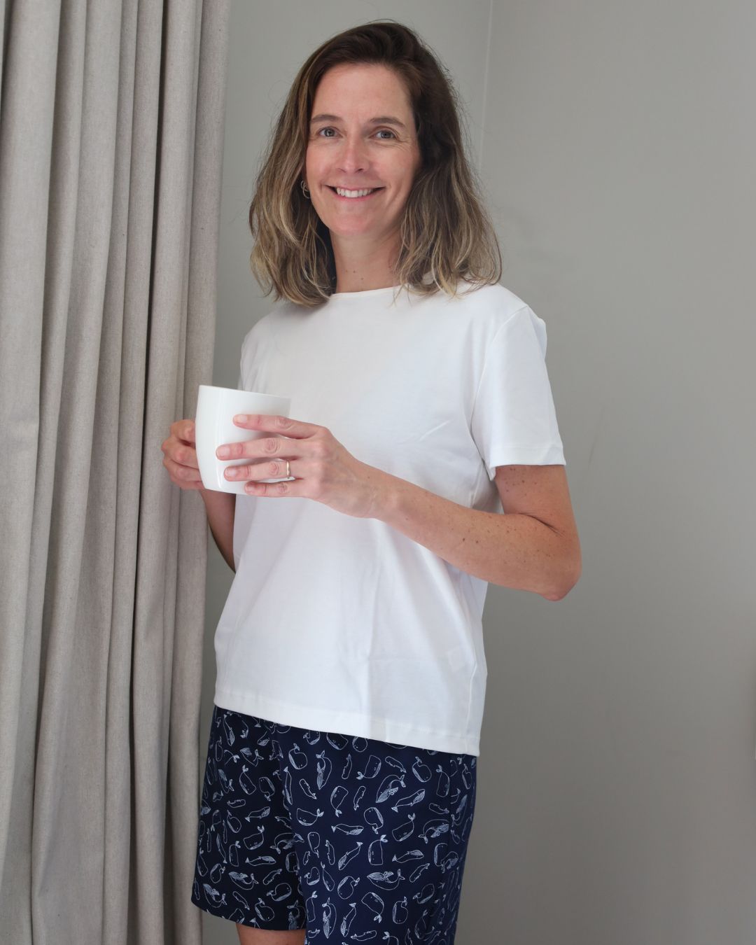 Pijama corto ballena cuello polo mujer - SimplyB