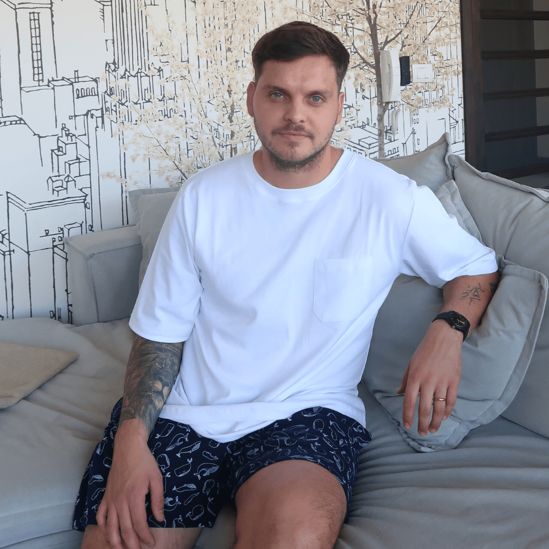 Pijama corto ballenas hombre - SimplyB