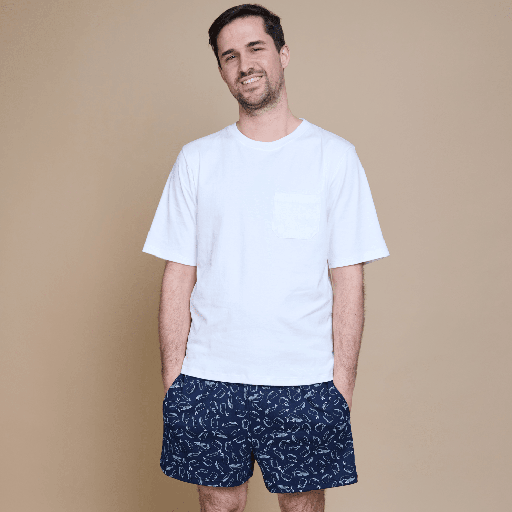 Pijama corto ballenas hombre - SimplyB