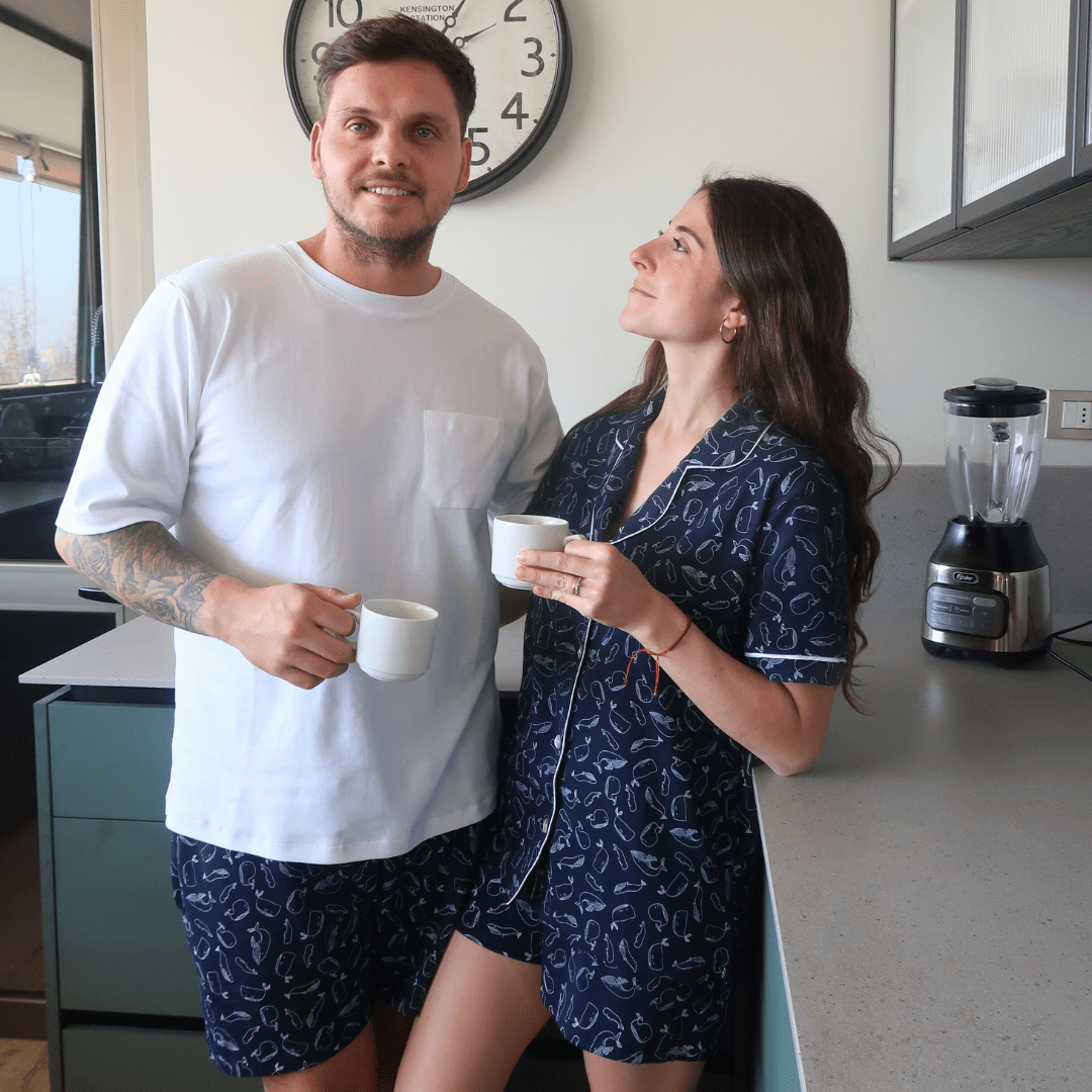 Pijama corto ballenas hombre - SimplyB