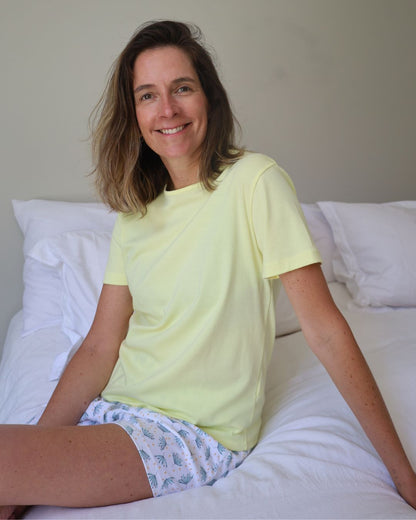 Pijama corto botánico cuello polo mujer - SimplyB