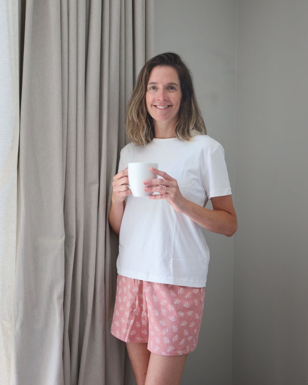 Pijama corto cuello polo espiga palo rosa mujer - SimplyBPijama corto cuello polo espiga palo rosa mujerPijama mujer adultaSimplyBSimplyB