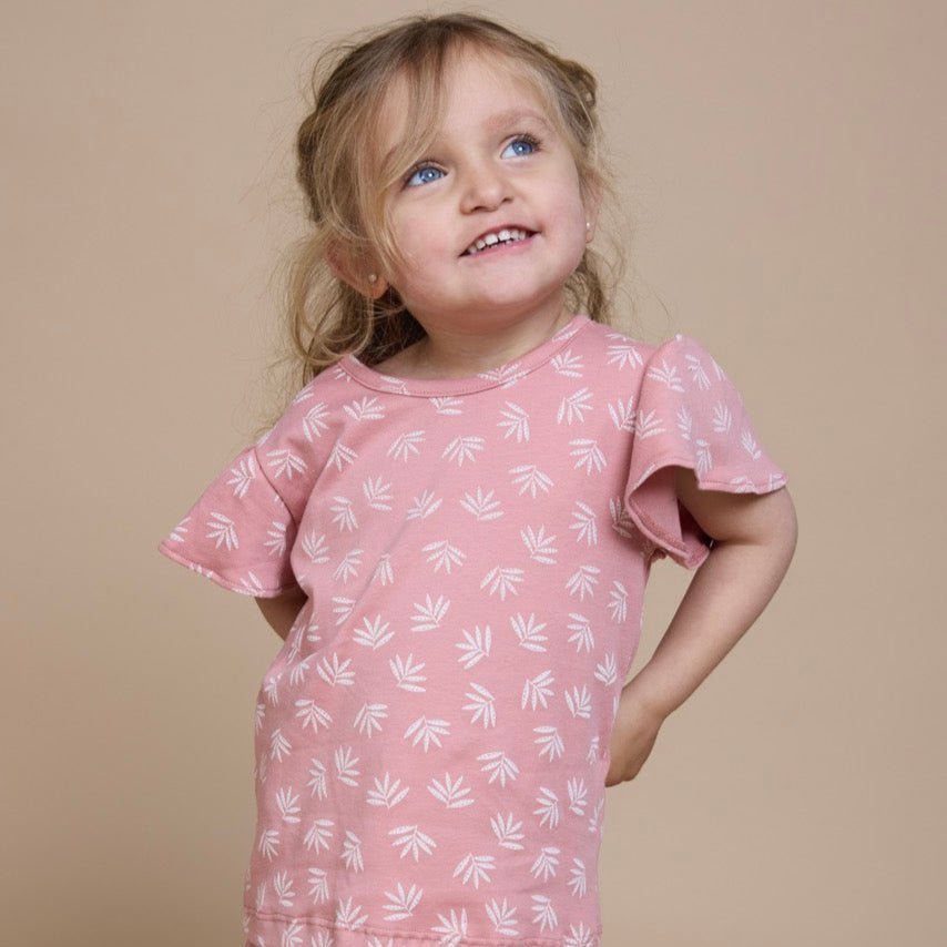 Pijama corto espiga palo rosa niña - SimplyB