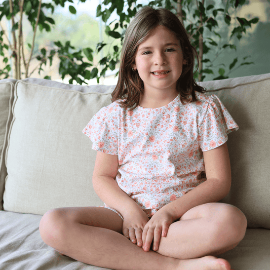Pijama corto flores colores niña - SimplyB