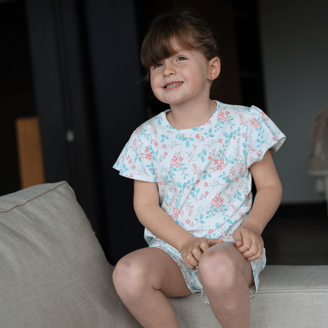 Pijama corto flores de acuarela niña - SimplyB