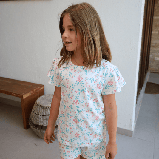 Pijama corto flores de acuarela niña - SimplyB