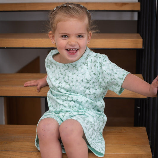 Pijama corto flores verde niña - SimplyB