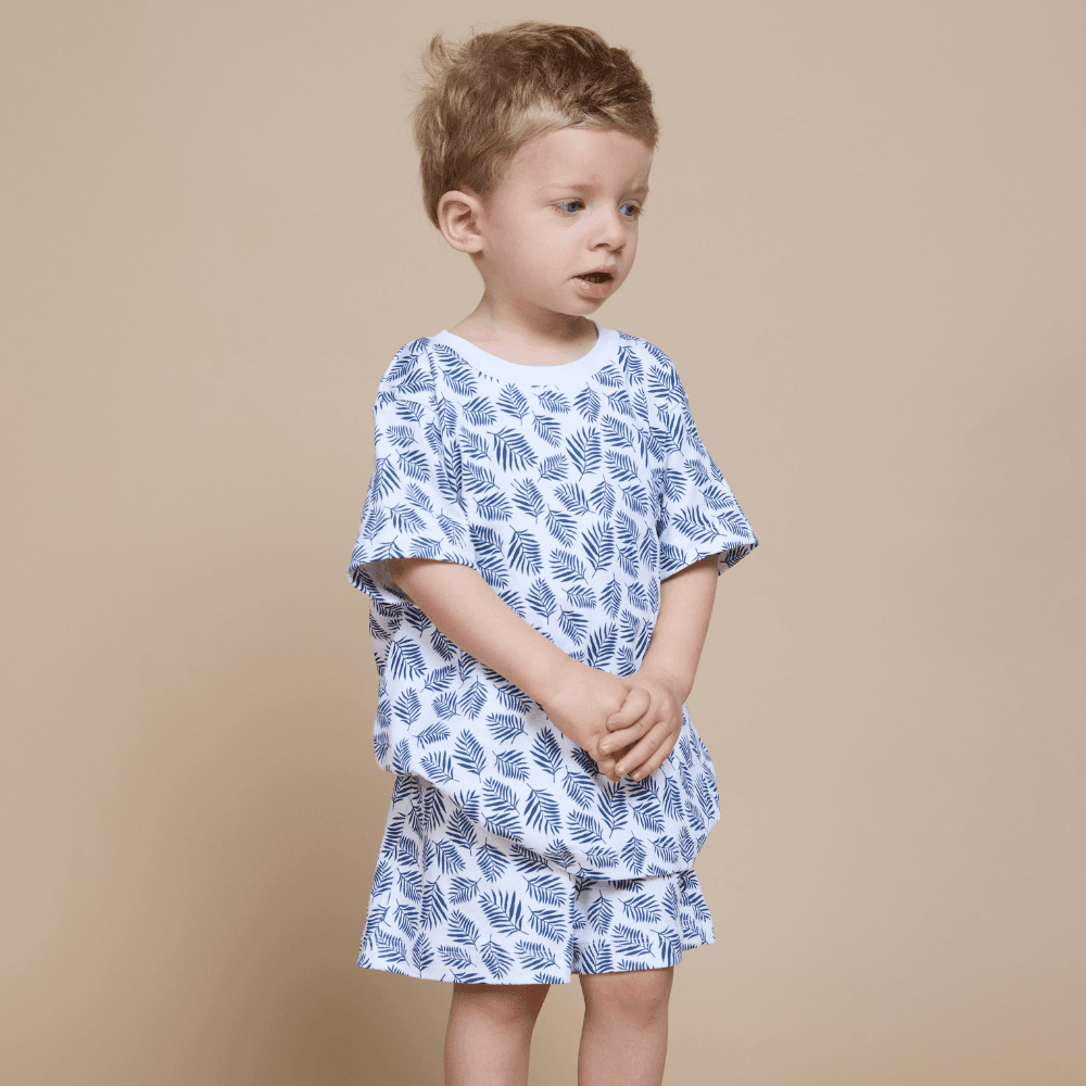 Pijama corto helecho azul niño - SimplyB