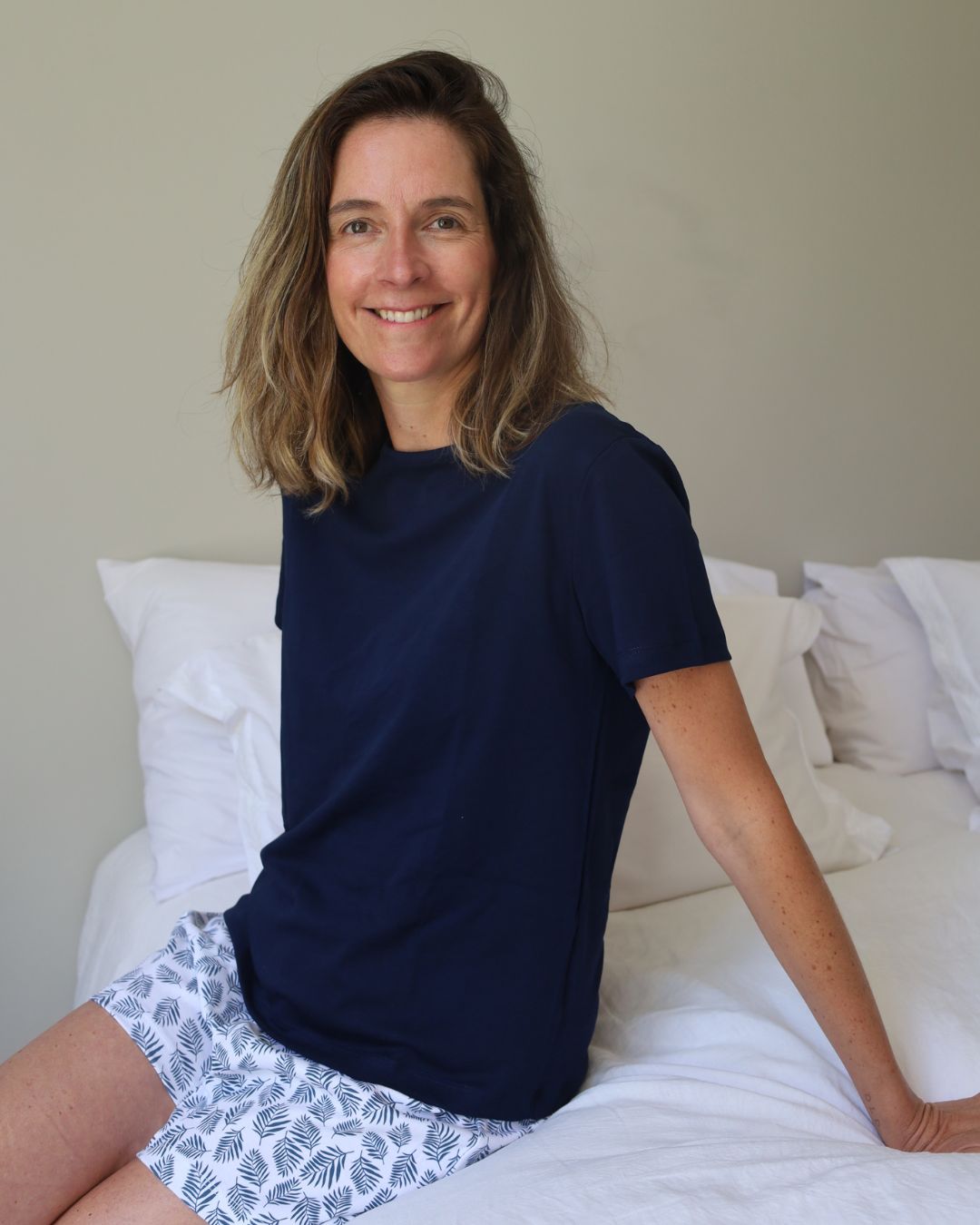 Pijama corto helecho cuello polo mujer - SimplyB