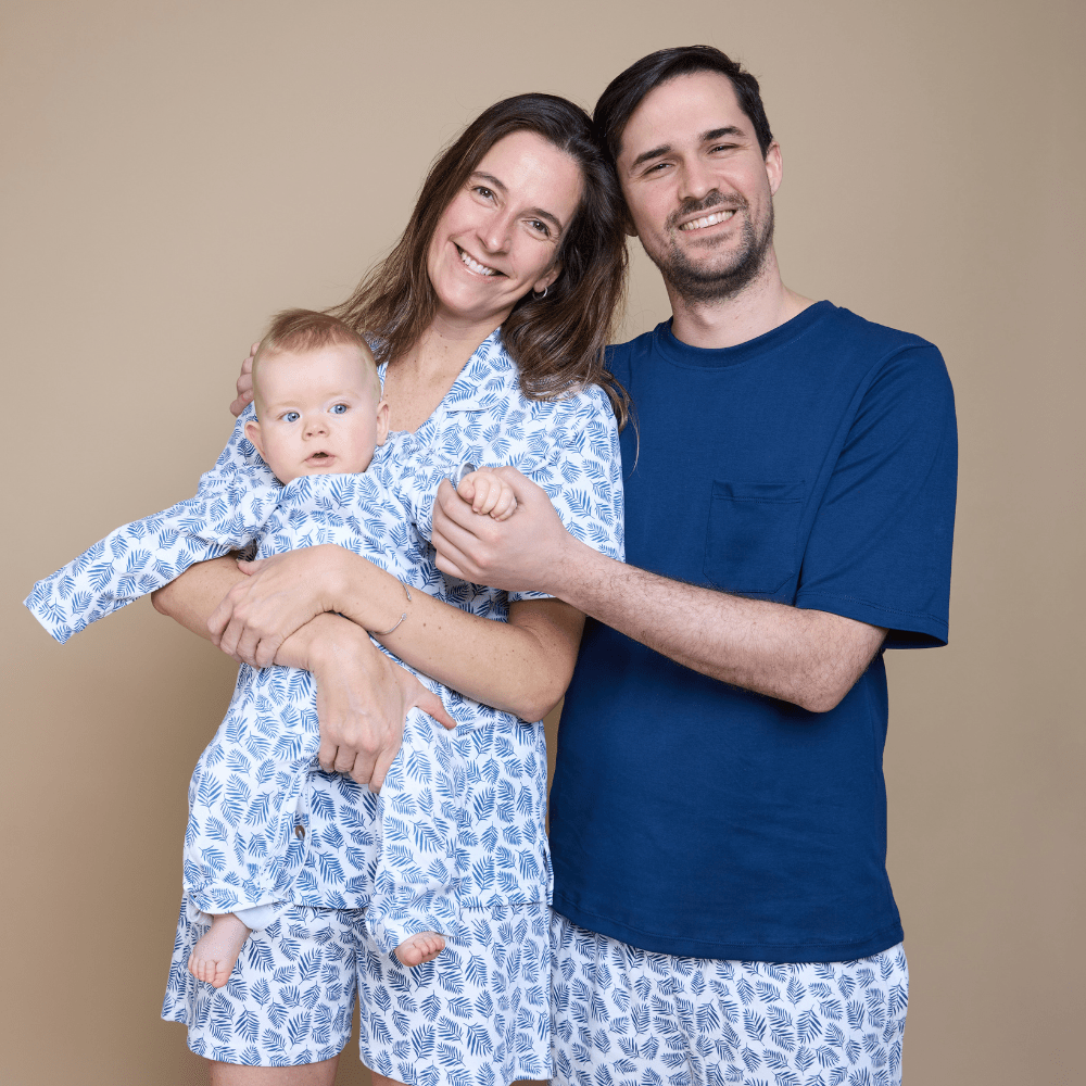 Pijama hombre manga corta helechos azules - SimplyB