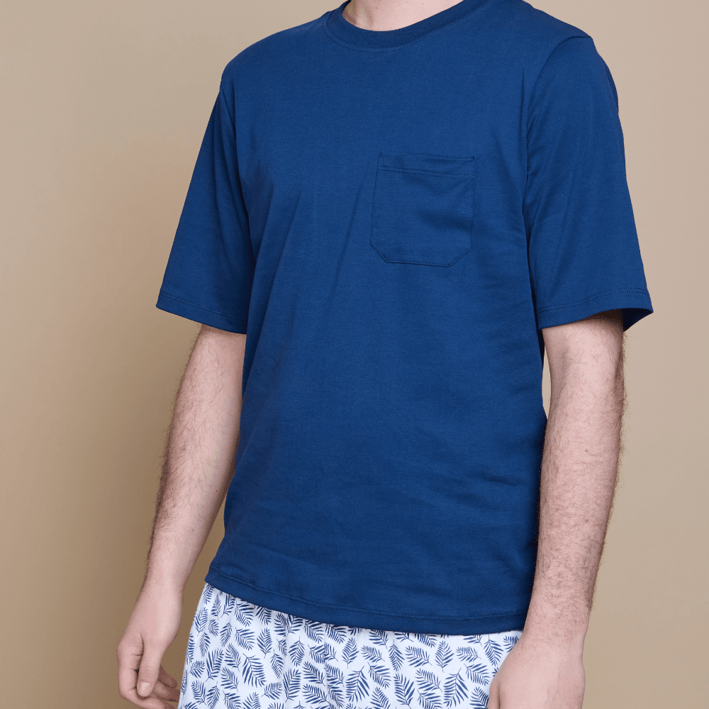 Pijama hombre manga corta helechos azules - SimplyB