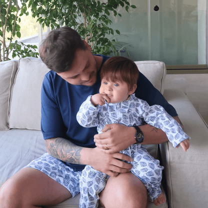 Pijama hombre manga corta helechos azules - SimplyB