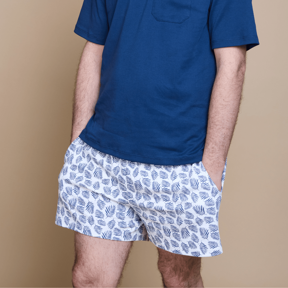 Pijama hombre manga corta helechos azules - SimplyB