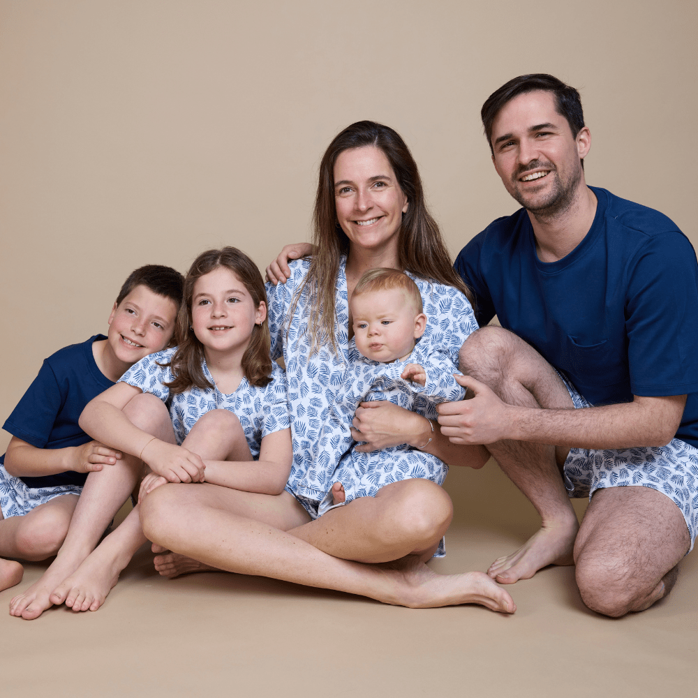 Pijama hombre manga corta helechos azules - SimplyB