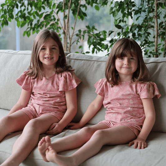 Pijama corto hojas palo rosa niña - SimplyB