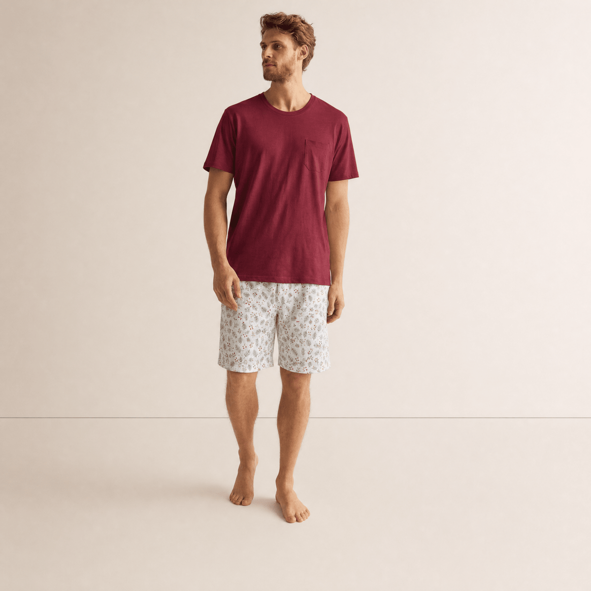 Pijama corto navideño hombre algodón pima - SimplyB