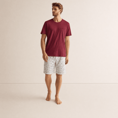 Pijama corto navideño hombre algodón pima