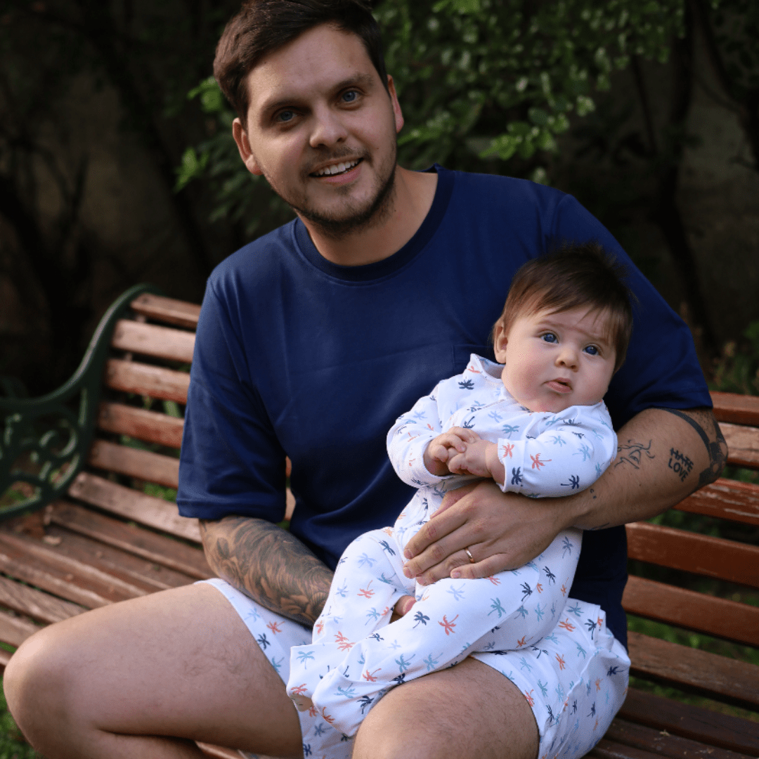 Pijama corto palmeras de colores hombre - SimplyB