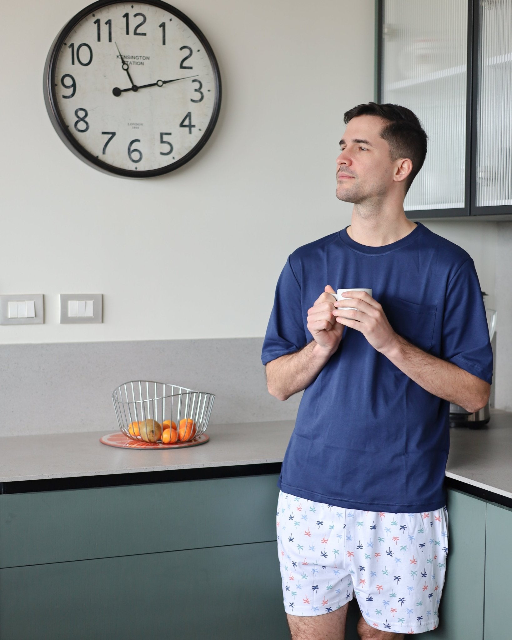 Pijama corto palmeras de colores hombre - SimplyB