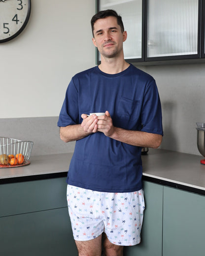 Pijama corto palmeras de colores hombre - SimplyB