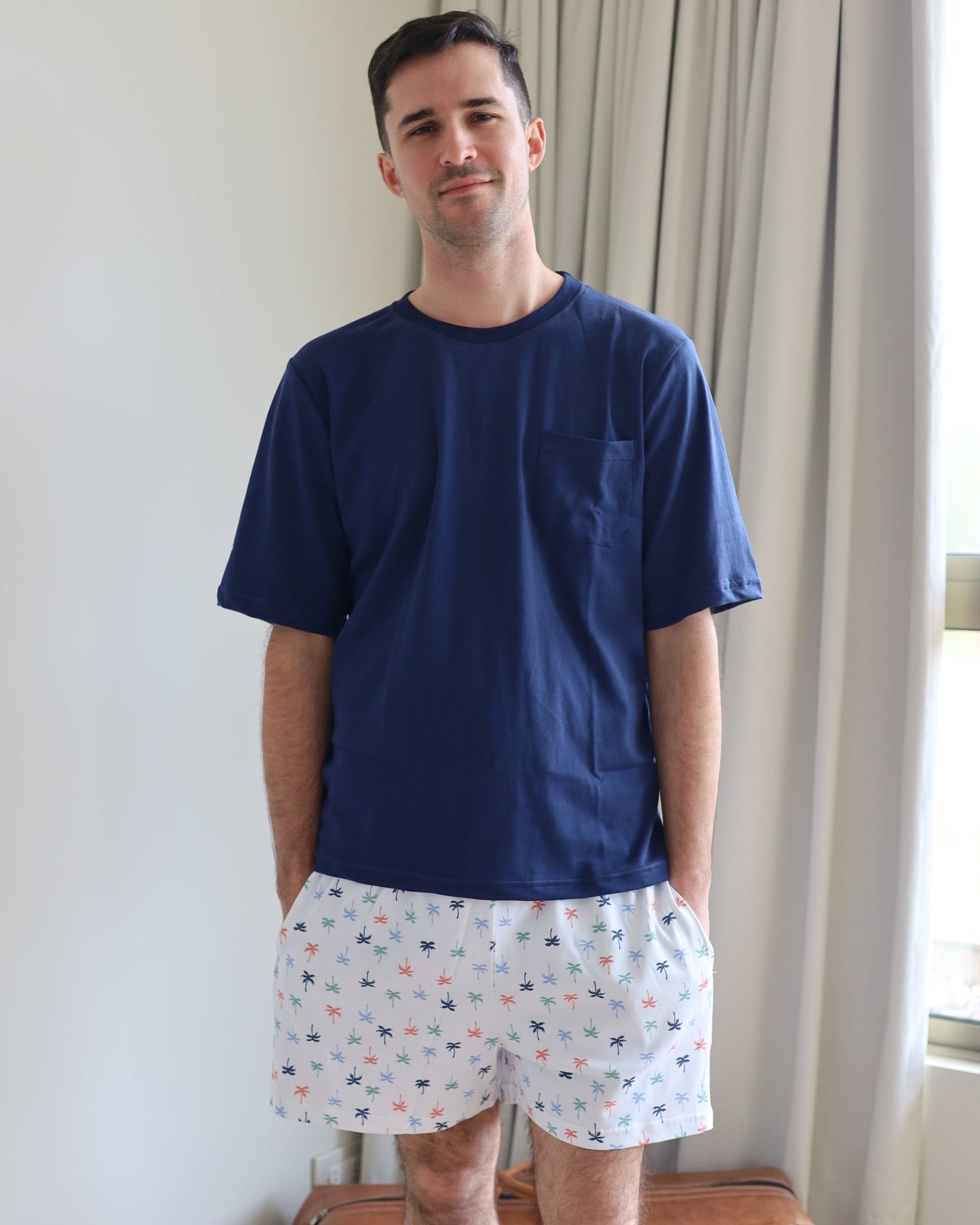 Pijama corto palmeras de colores hombre - SimplyB