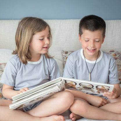 Pijama corto rayas niño y niña - SimplyB