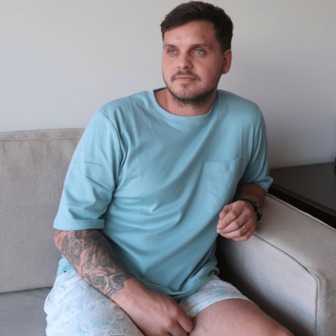Pijama Hombre Corto Algodón Pima Bajo del Mar - SimplyB