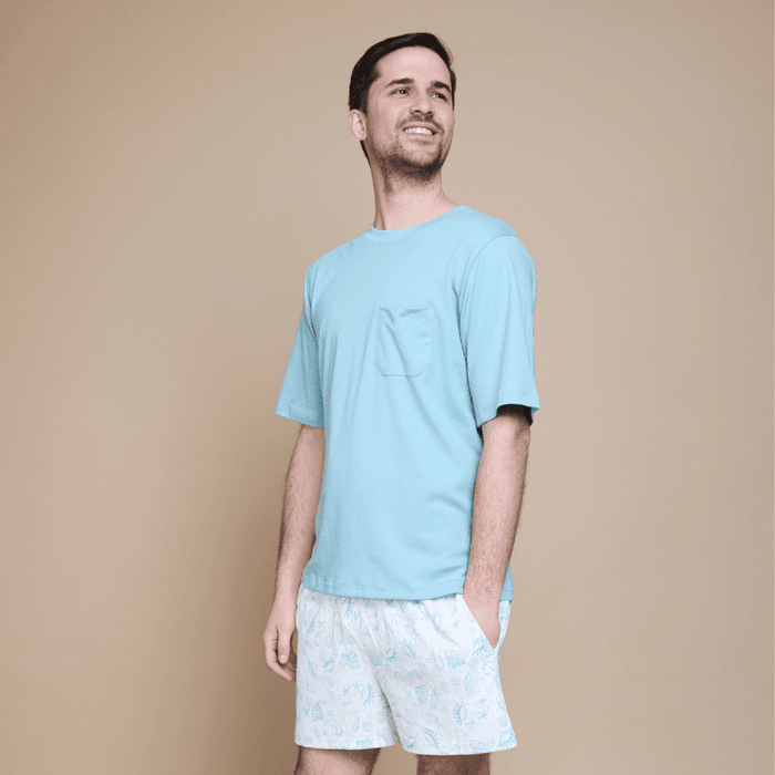 Pijama Hombre Corto Algodón Pima Bajo del Mar - SimplyB
