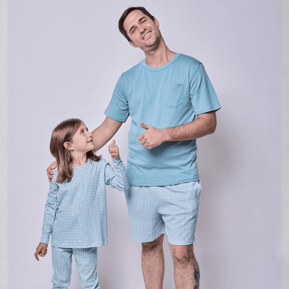 Pijama Hombre Corto Algodón Pima Vichy Verde - SimplyB