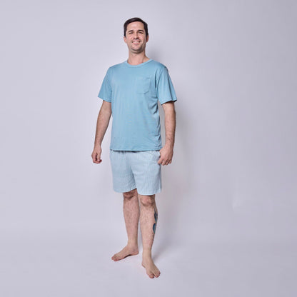 Pijama Hombre Corto Algodón Pima Vichy Verde - SimplyB