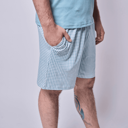 Pijama Hombre Corto Algodón Pima Vichy Verde - SimplyB