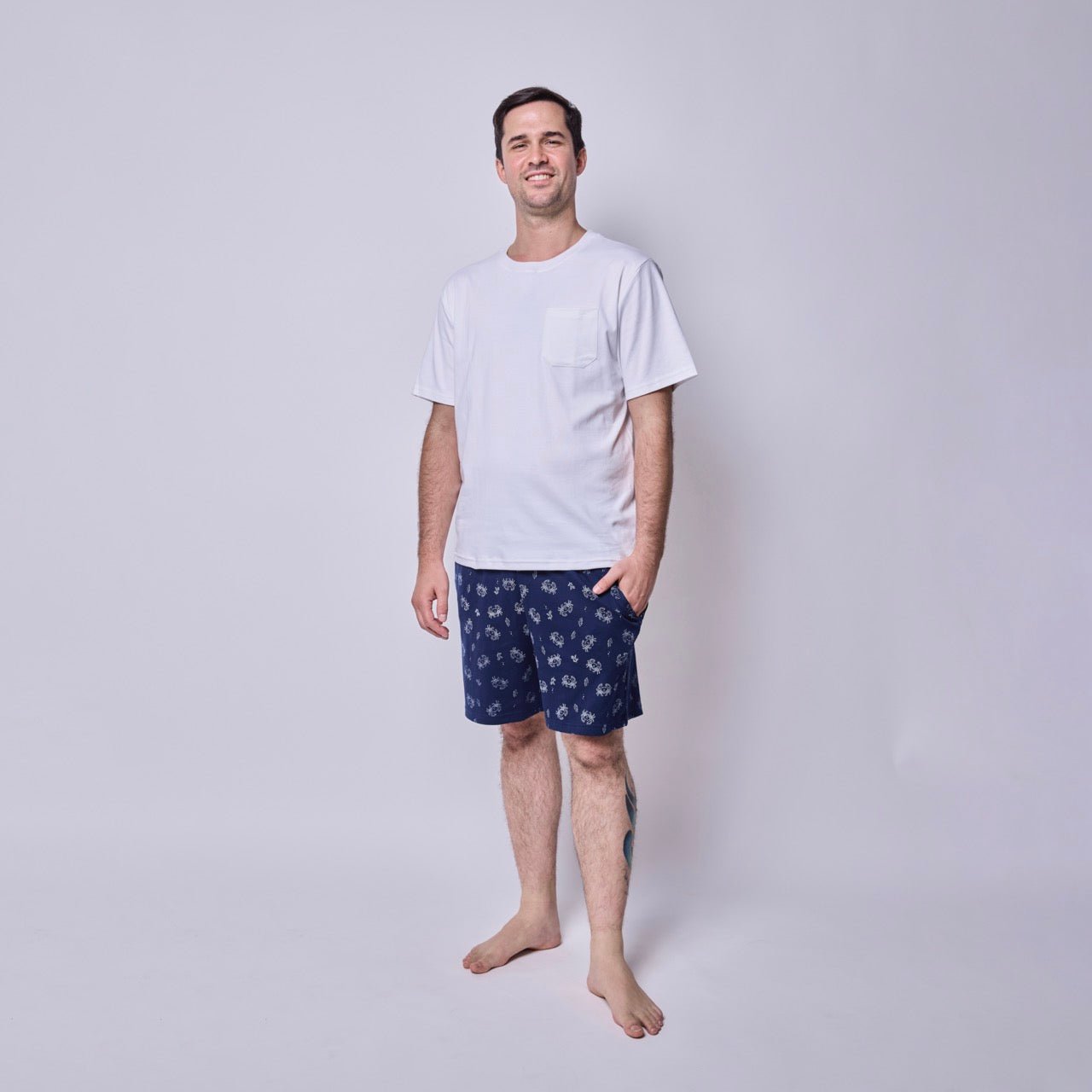 Pijama hombre corto cangrejos algodón pima - SimplyB