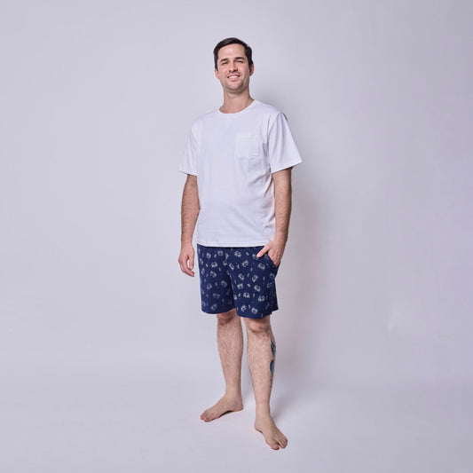 Pijama hombre corto cangrejos algodón pima - SimplyB