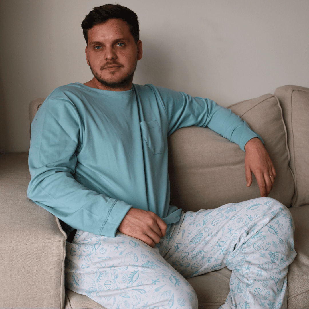 Pijama hombre manga larga bajo del mar algodón pima - SimplyB
