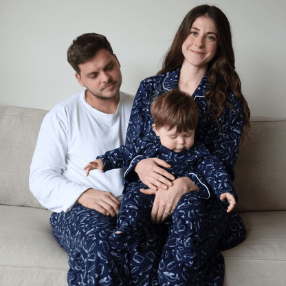 Pijama hombre manga larga ballenas algodón pima - SimplyB