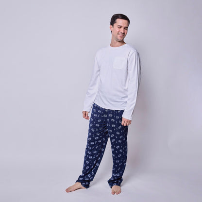 Pijama hombre manga larga cangrejos algodón pima - SimplyB