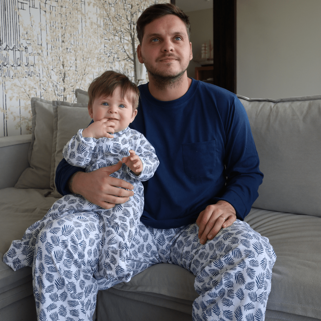 Pijama hombre manga larga helecho algodón pima - SimplyB