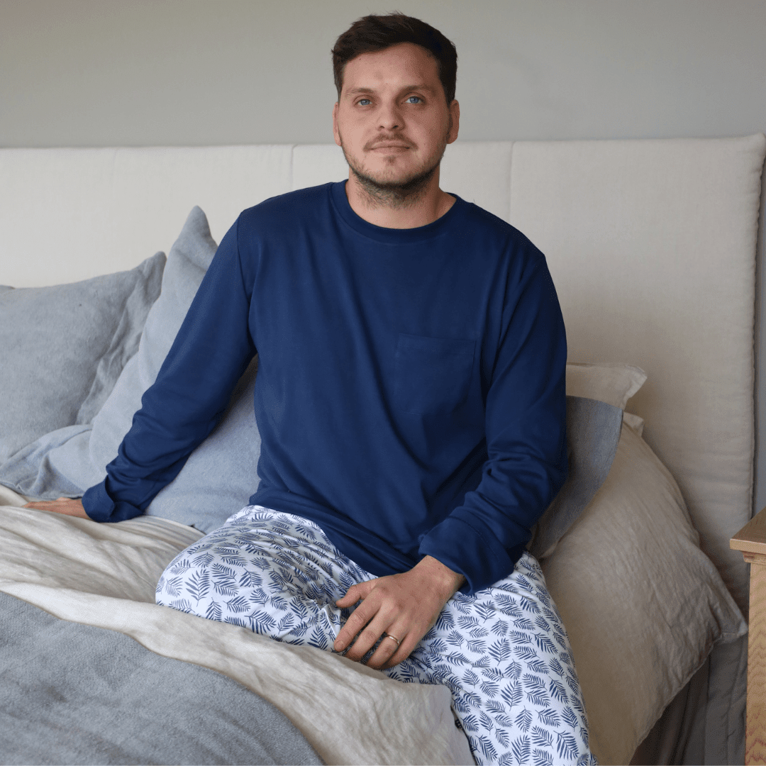 Pijama hombre manga larga helecho algodón pima - SimplyB