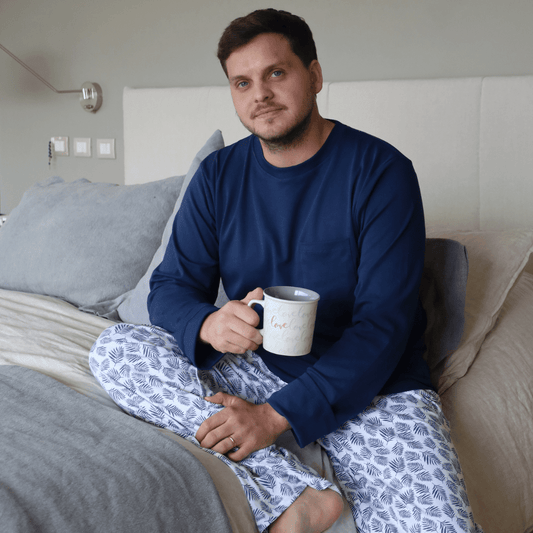 Pijama hombre manga larga helecho algodón pima - SimplyB