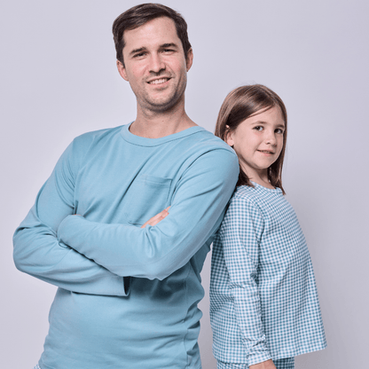 Pijama hombre manga larga vichy verde algodón pima - SimplyB