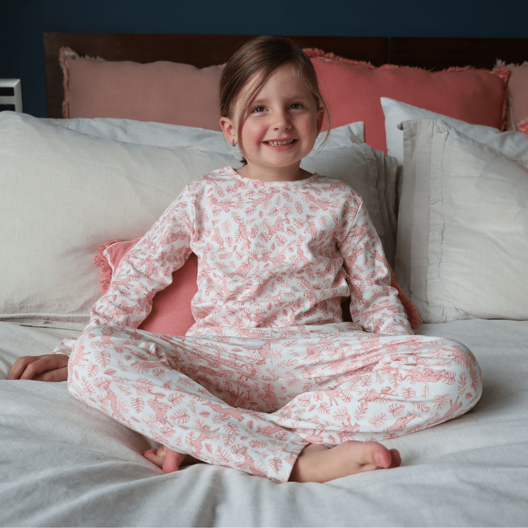 Pijamas niña manga larga África de algodón pima - SimplyB