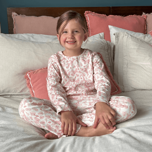 Pijamas niña manga larga África de algodón pima - SimplyB