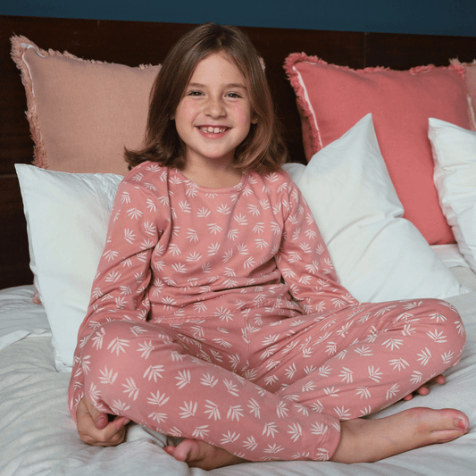 Pijama largo espiga palo rosa niña - SimplyB