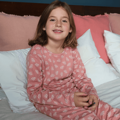 Pijama largo espiga palo rosa niña - SimplyB