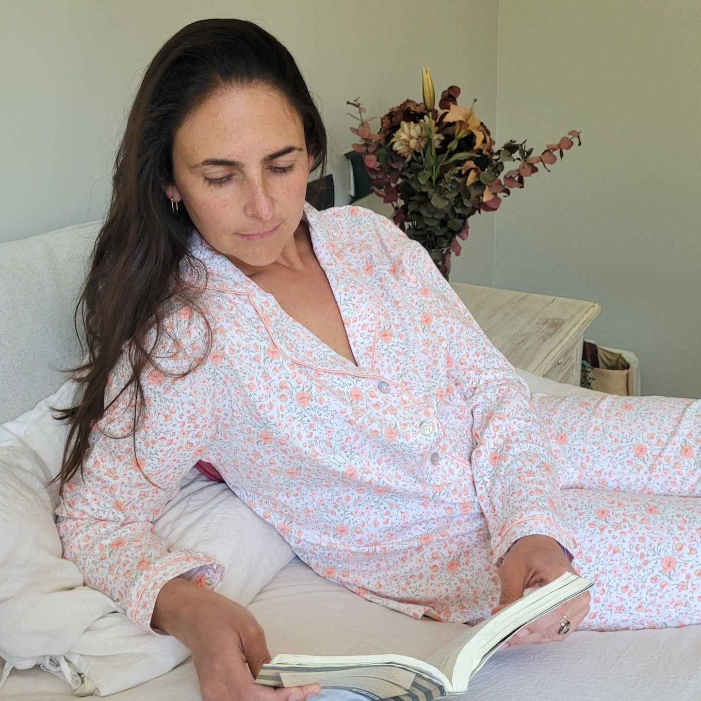 Pijama largo flores colores mujer - SimplyB