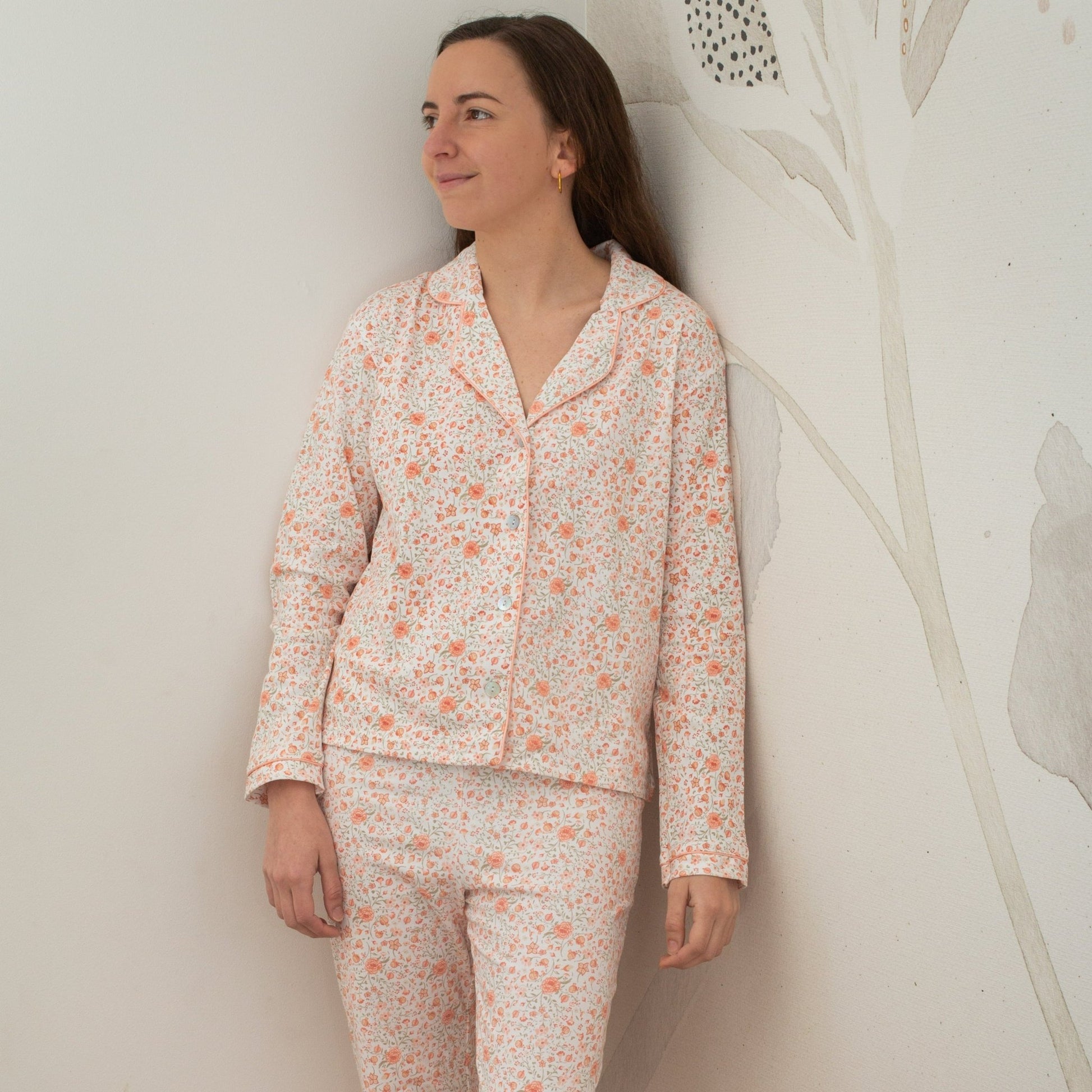 Pijama largo flores colores mujer - SimplyB