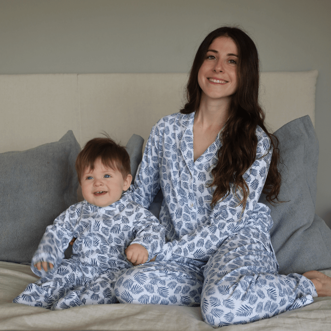 Pijama largo helecho azul mujer - SimplyB